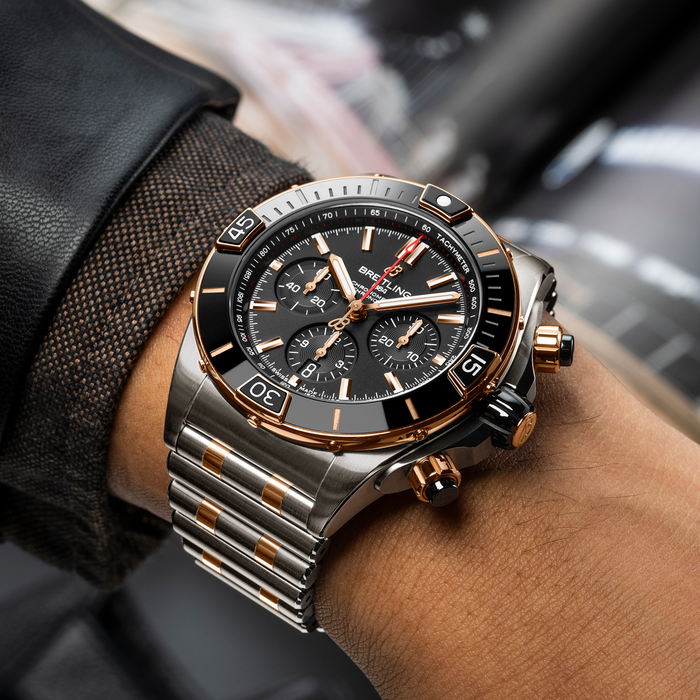 BRT Super Chronomat B01 44 Watch with Black Dial