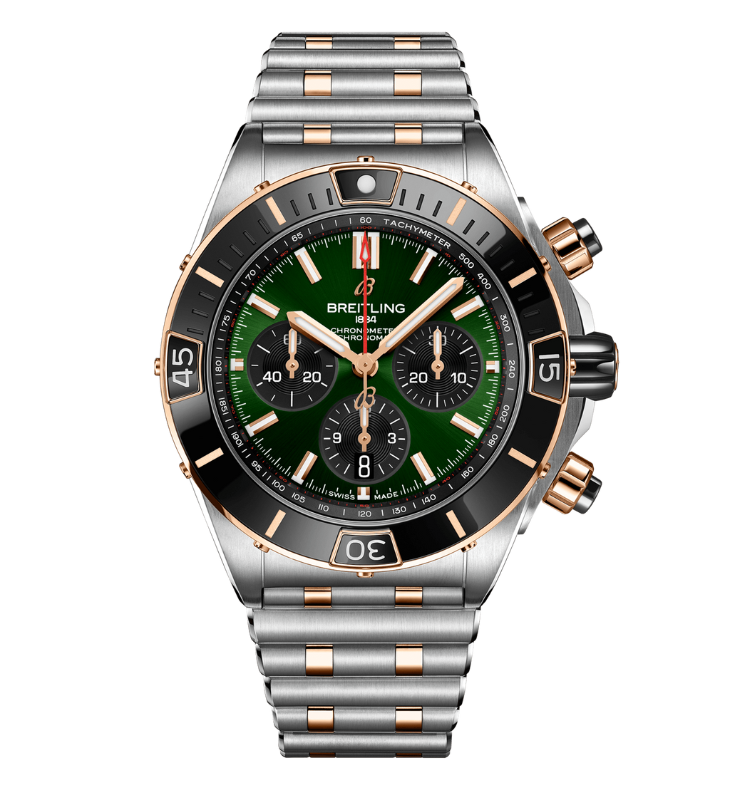 BRT Super Chronomat B01 44 Watch with Green Dial