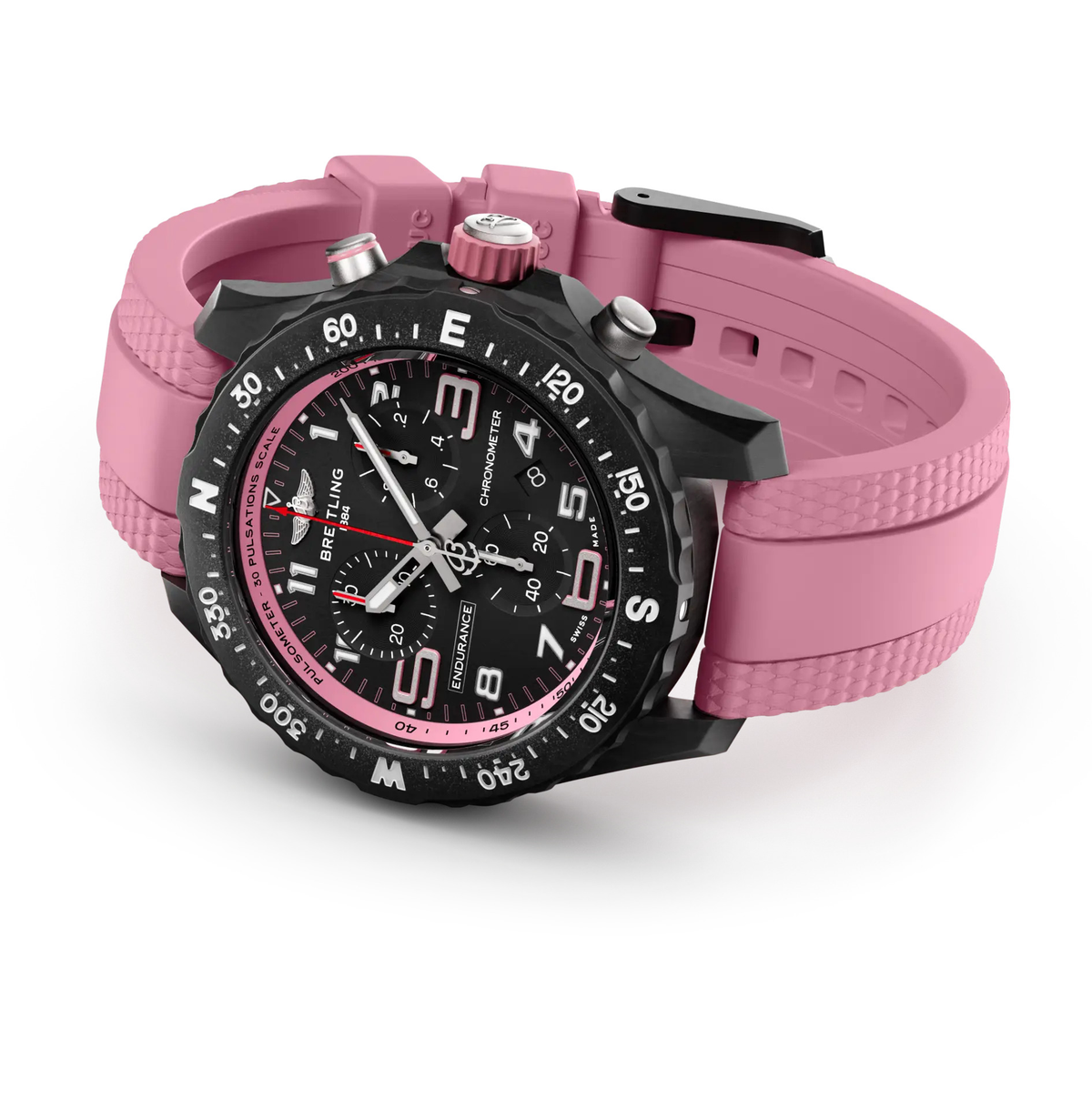BRT Endurance Pro 38 Watch with Pink Rubber Strap