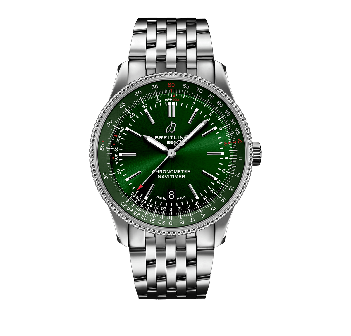 BRT Navitimer Watch with Green Dial, 41mm