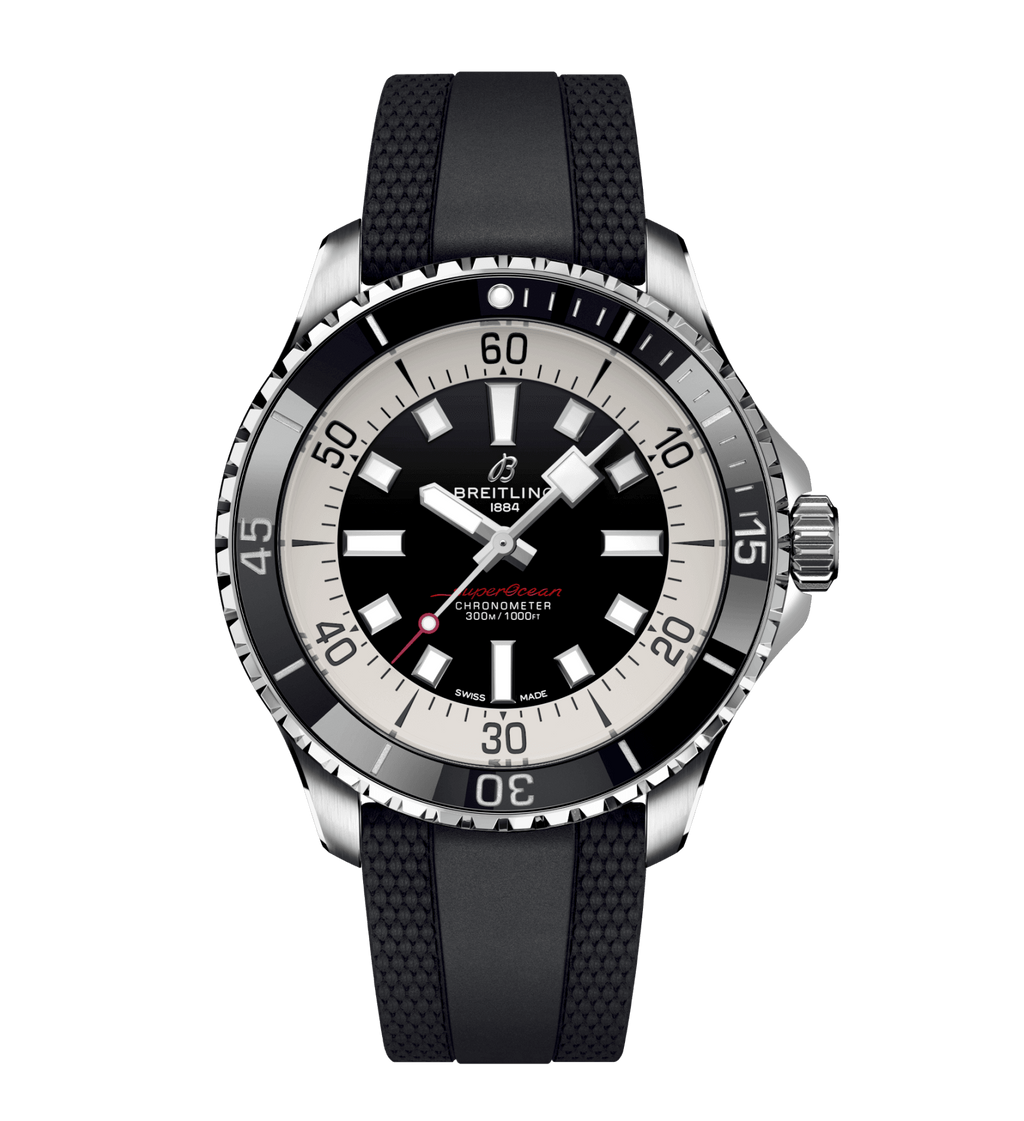 BRT Superocean Black on Rubber Watch, 44mm