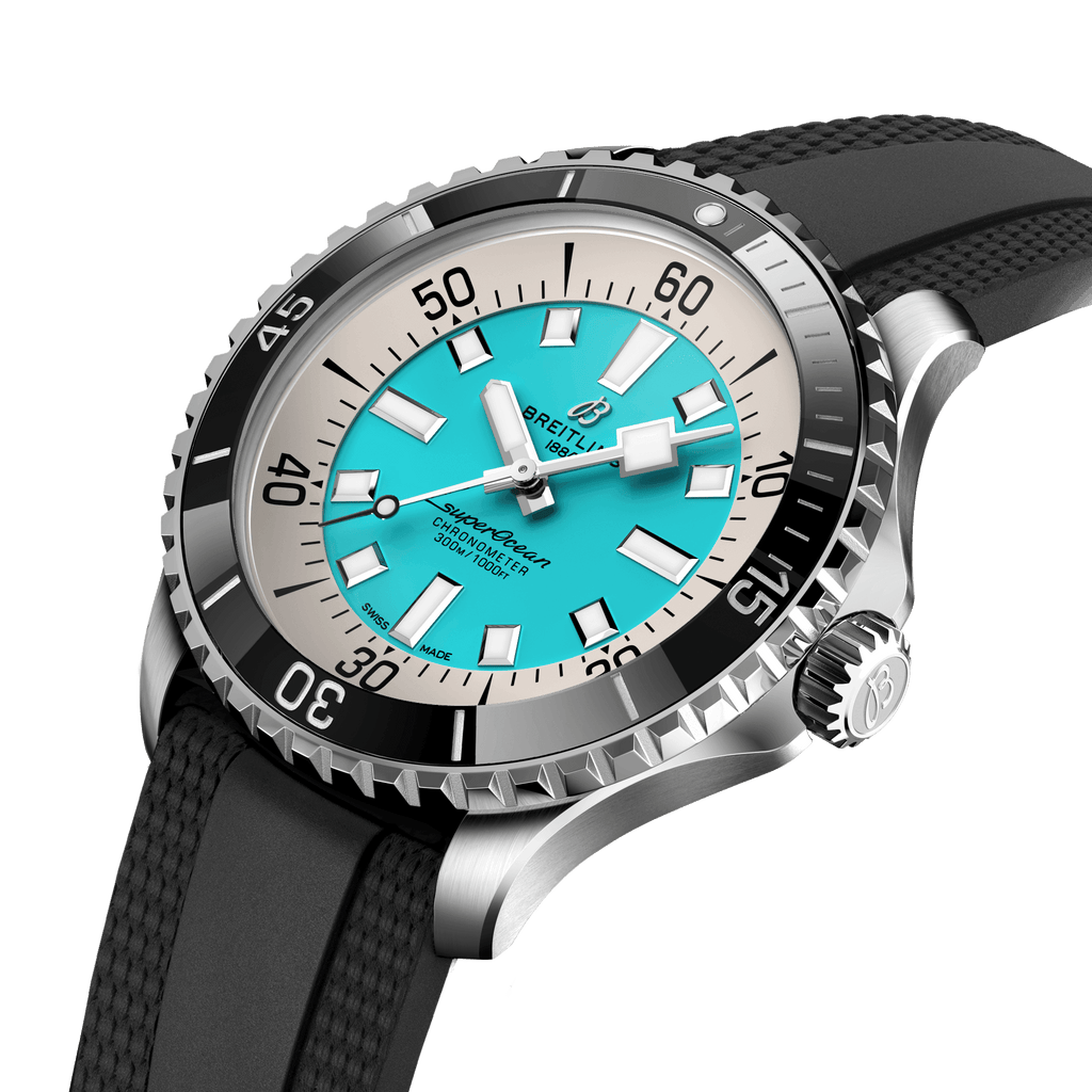 BRT Superocean Turquoise on Rubber Watch, 44mm