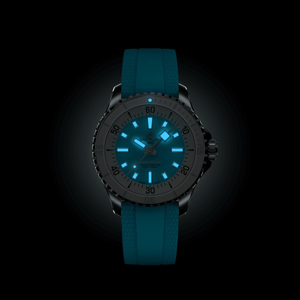 BRT Superocean Turquoise on Rubber Watch, 36mm