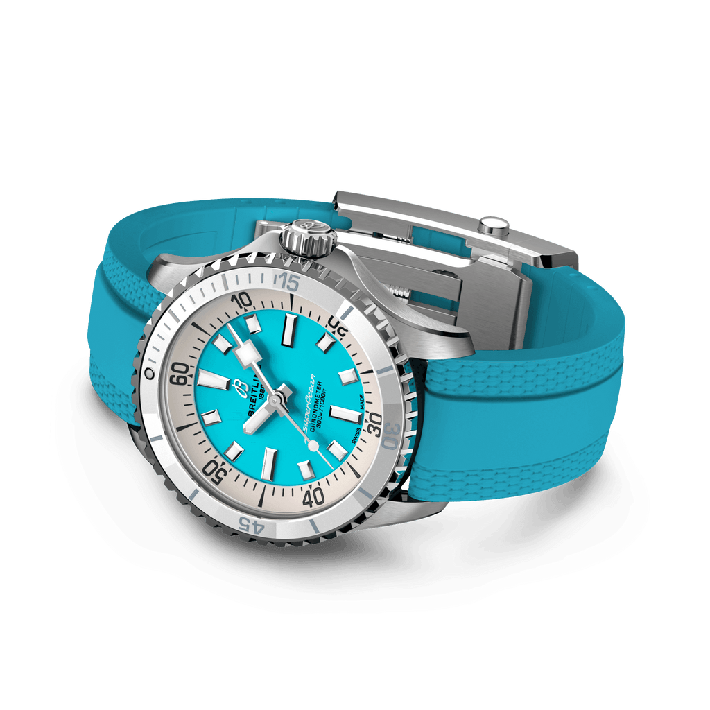 BRT Superocean Turquoise on Rubber Watch, 36mm