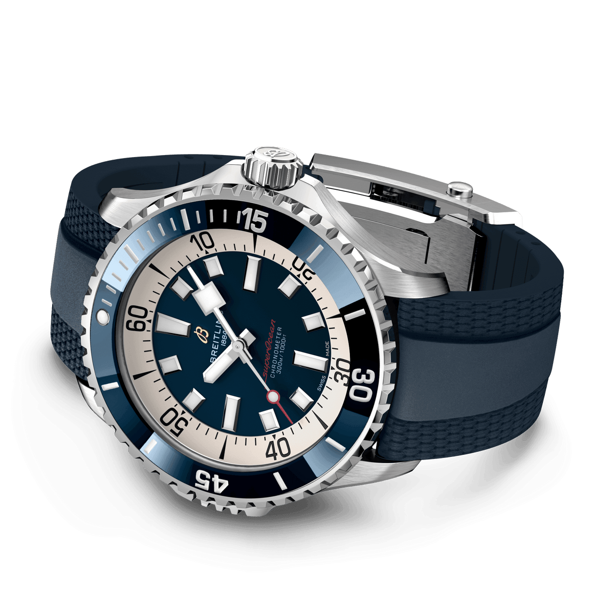 BRT Superocean Blue on Rubber Watch, 46mm
