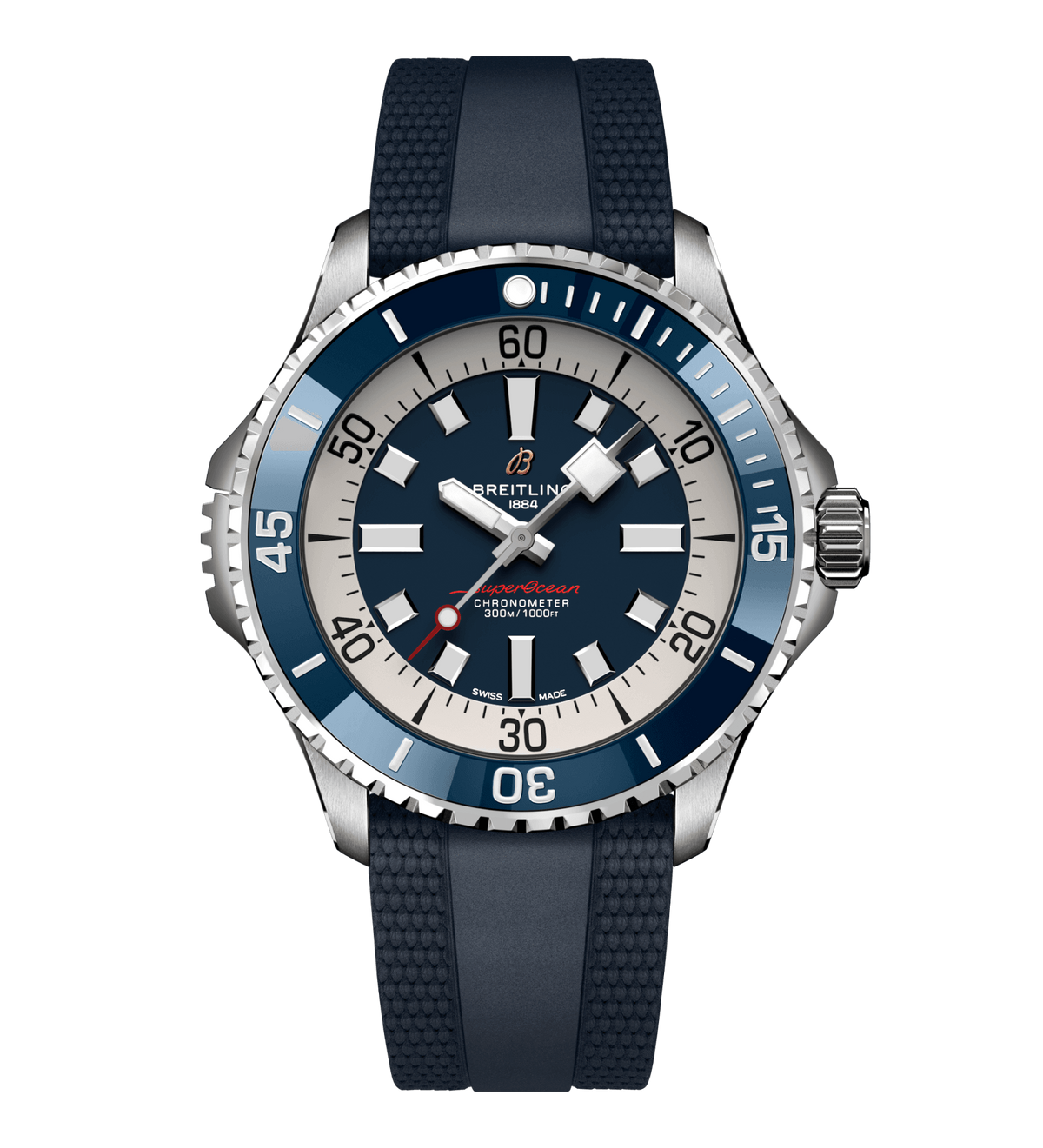 BRT Superocean Blue on Rubber Watch, 46mm