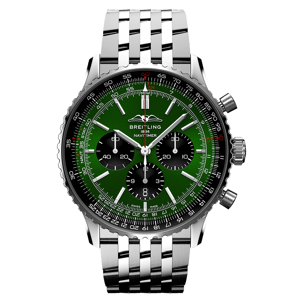 BRT Navitimer B01 Watch with Green Dial, 46mm