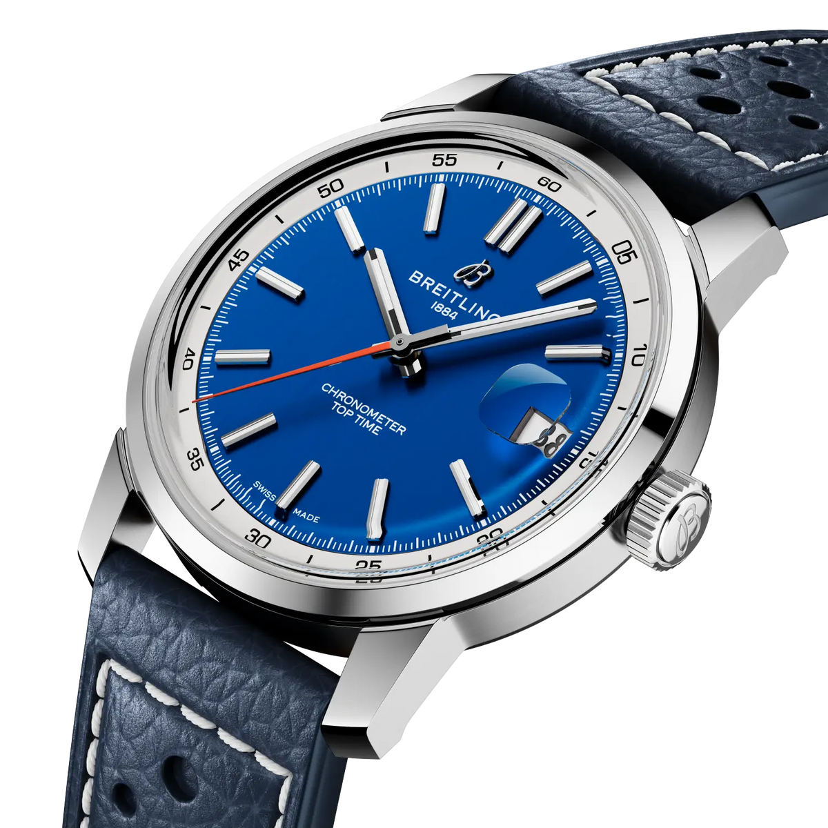 BRT Top Time B31 38mm Watch with Blue Leather Strap