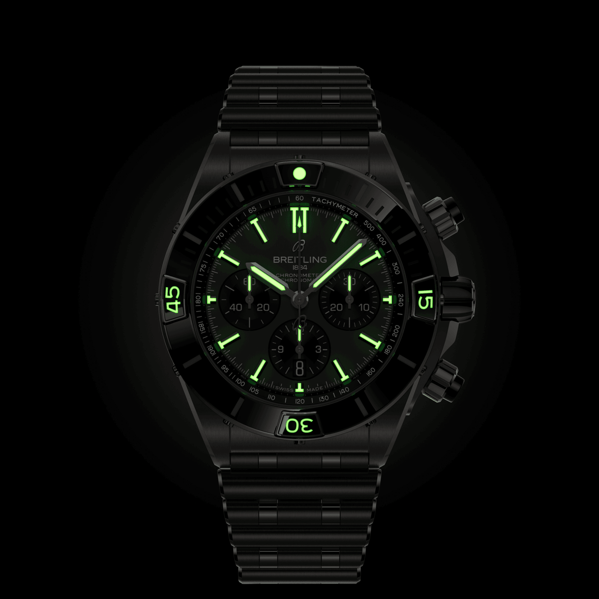 BRT Super Chronomat B01 44 Watch with Titanium Rouleaux Bracelet