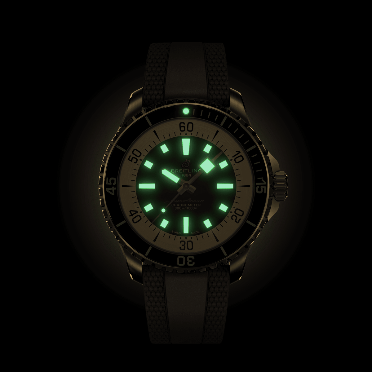 BRT Superocean Bronze On Rubber Watch, 44mm