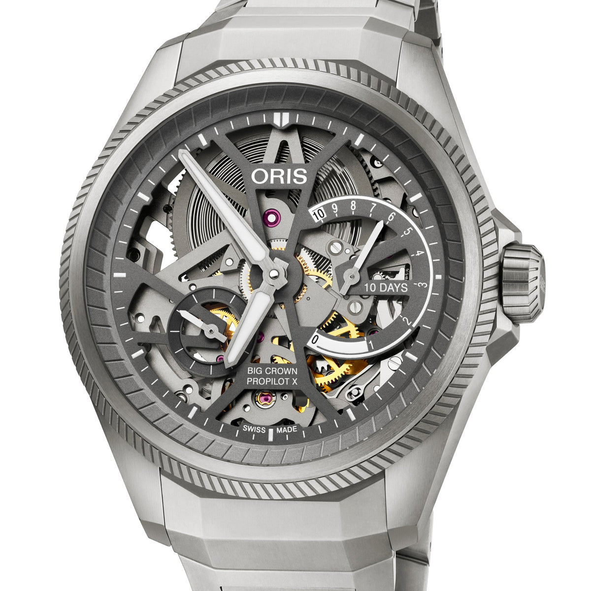 ORS Big Crown ProPilot X Skeleton Dial Watch with Bracelet