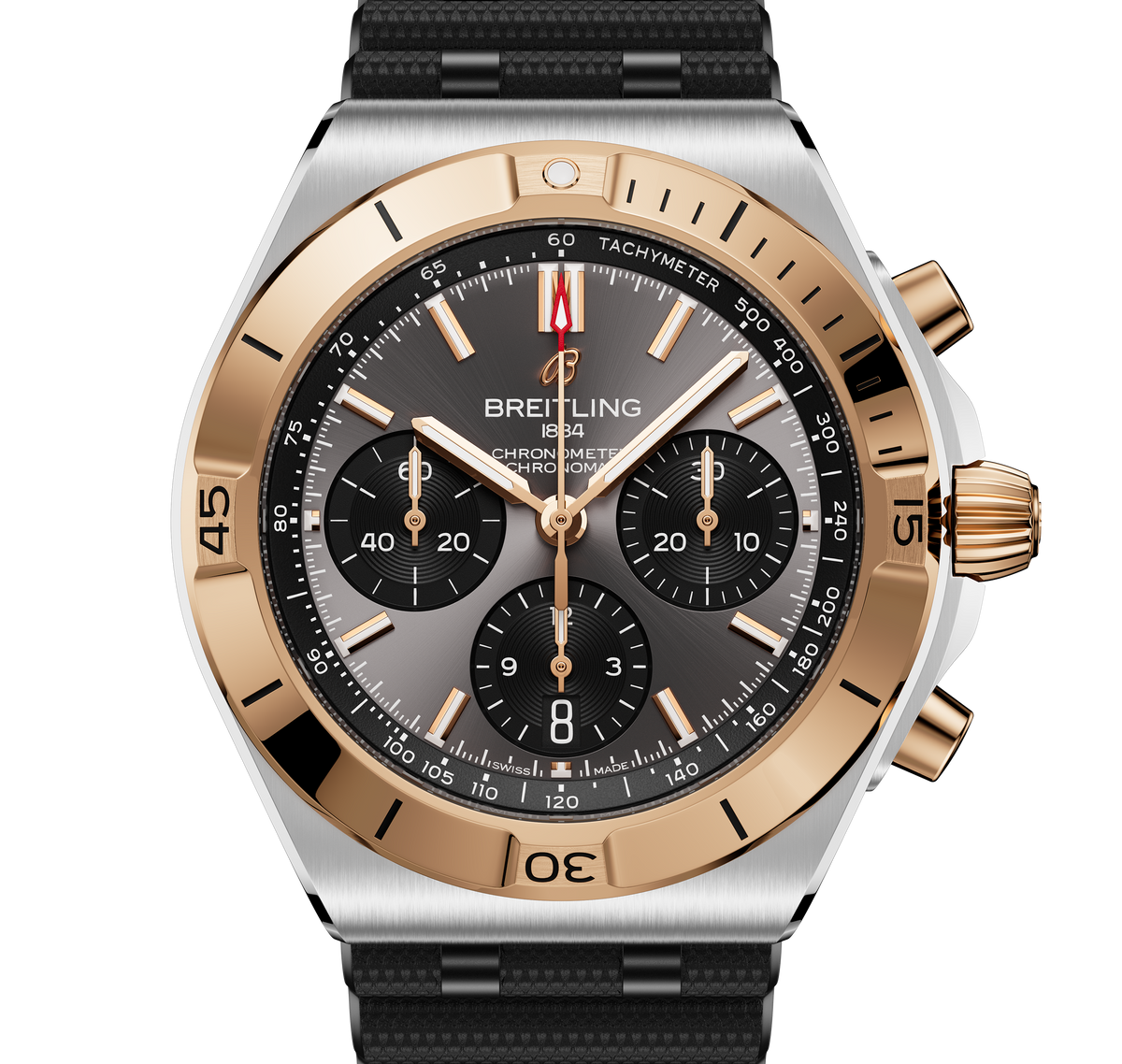 BRT Chronomat B01 Chronograph 42 Watch with Gray Panda Dial
