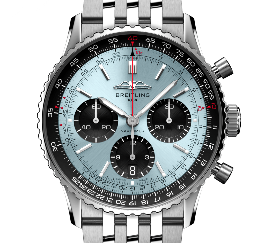 BRT Navitimer B01 Chronograph 41 Watch with Ice Blue Dial
