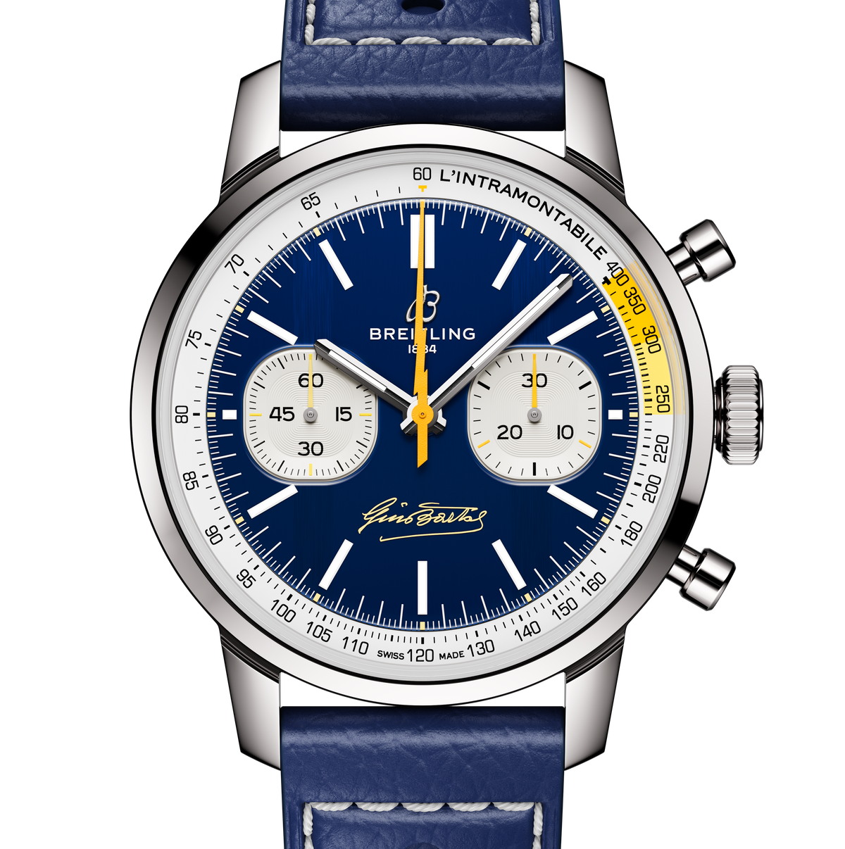 BRT Top Time B01 Gino Bartali 41mm Watch with Blue Leather Strap