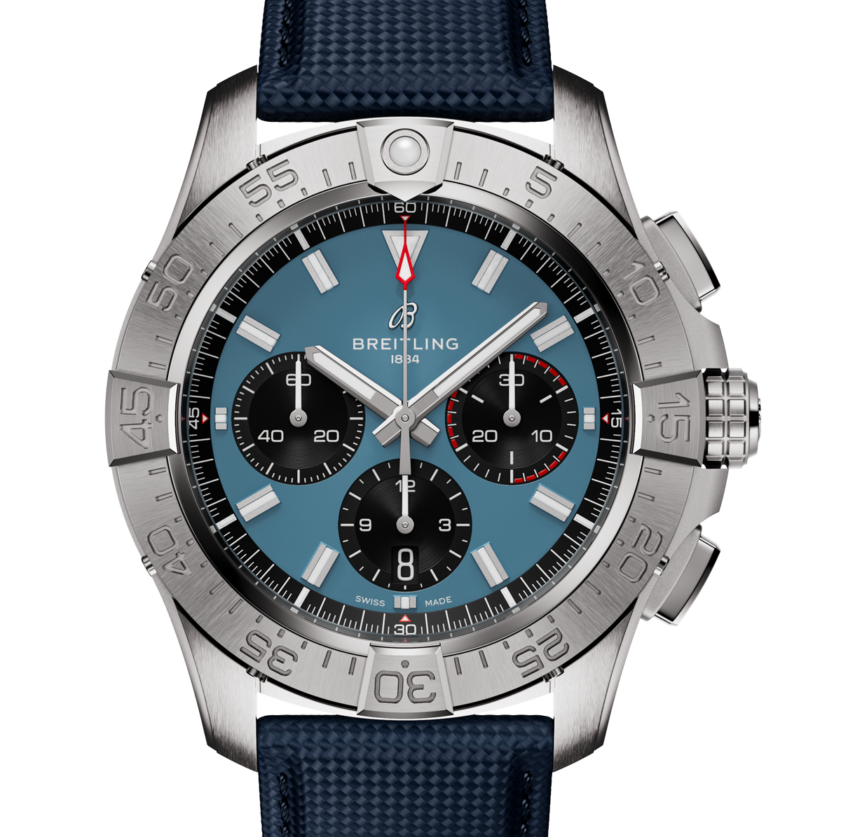 BRT Avenger B01 Chronograph 44mm Watch with Blue Strap