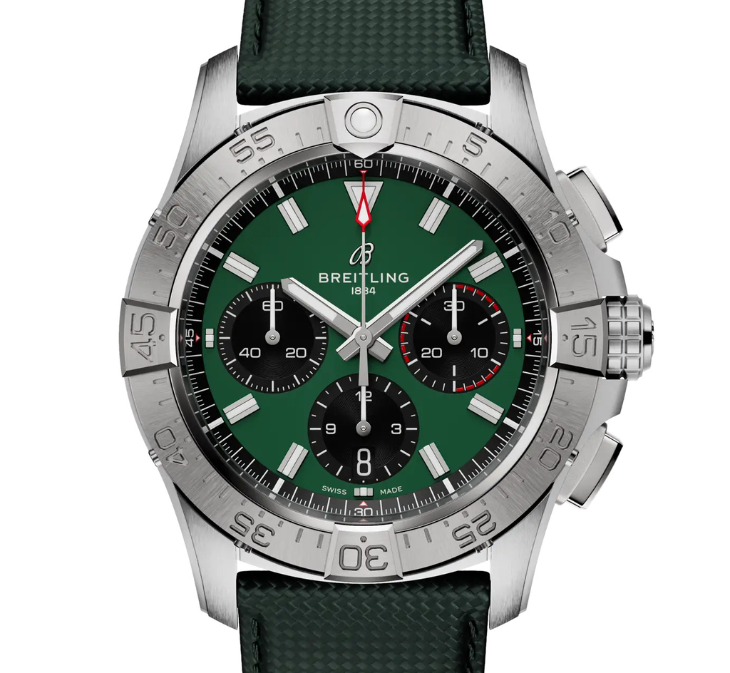 BRT Avenger B01 Chronograph 42 Watch with Dark Green Strap