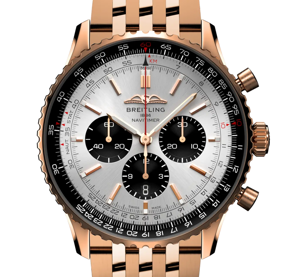 BRT Navitimer B01 Chronograph 46 Watch with 18K Red Gold Bracelet