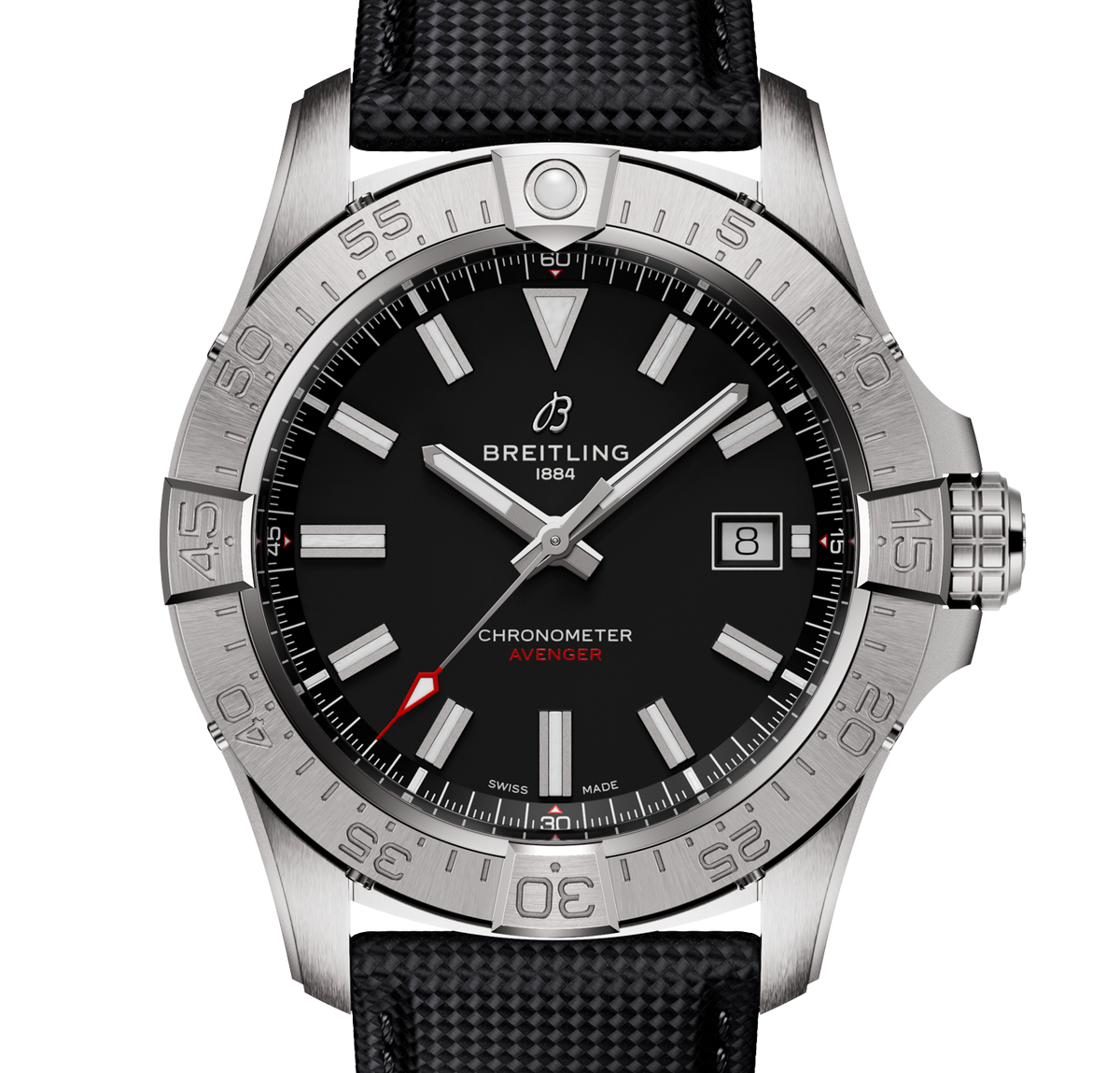 BRT Avenger Automatic 42mm Watch with Black Strap