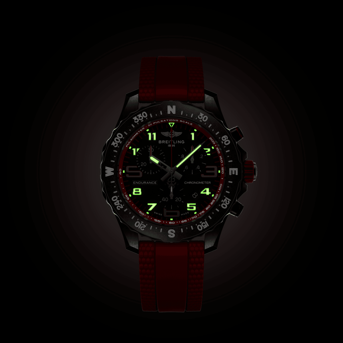 BRT Endurance Pro 38 Watch with Red Strap